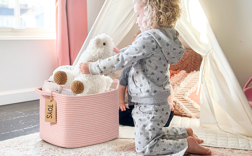 Кошики для зберігання TIMEYARD, набір 3 шт., рожеві, 33 x 25 x 22,5 см