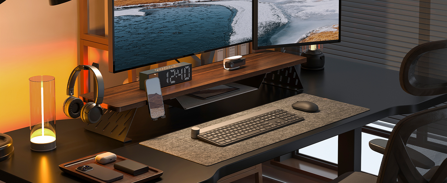 Робочий стіл для принтера Fenge з колесами, мобільний тримач для принтера з перфорованою панеллю, 3 рівні, стійка для принтера/рол-контейнер з органайзером, полиця, шафа для офісу та дому, 45,3x33,5x53,5 см (Коричневий+Чорний)