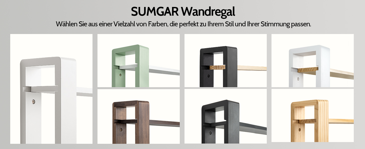 Полиця настінна дерев'яна SUMGAR, плаваючі полиці, 3-ярусна, біла 50x58 см для вітальні, спальні