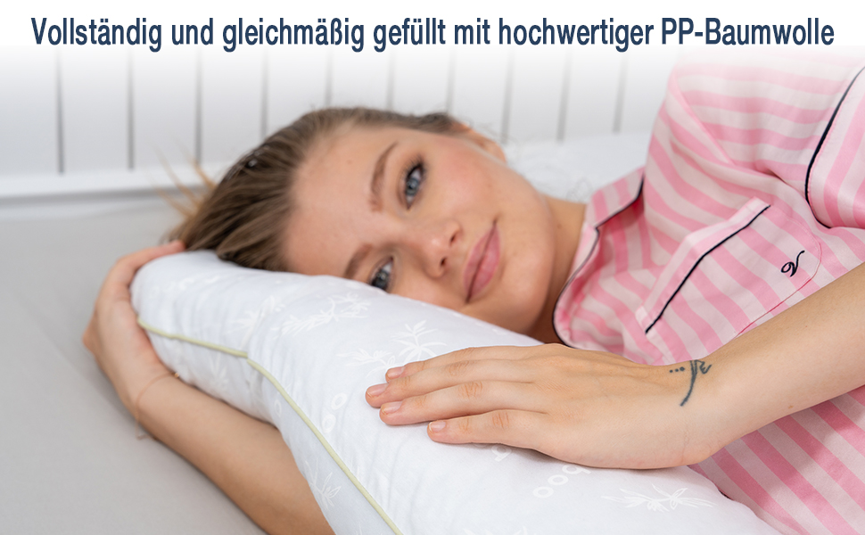 Ортопедична подушка U-подібної форми Schlafweich для сну на боці - подушка для вагітних та годування з бамбука, гіпоалергенна, для підтримки голови, шиї, спини та стегон