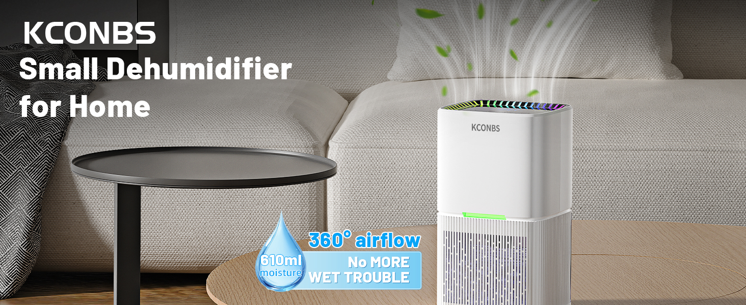 Електричний осушувач повітря 1800 мл з автоматичною відтайкою, LED-дисплеєм, таймером та LCD-екраном, 610 мл/день, для ванної кімнати та спальні