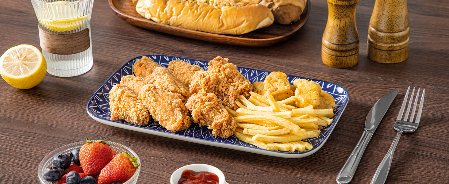 Набір тарілок Vancasso Selene для закусок, суші, десертів 22x13 см (4 шт) - Порцелянові прямокутні тарілки для подачі