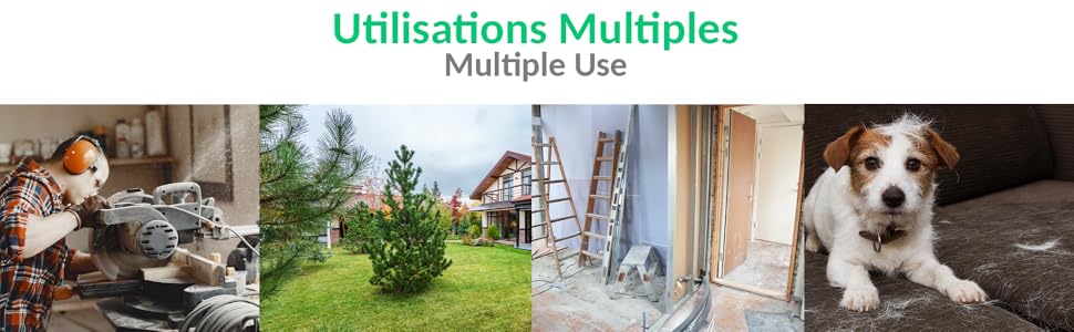 Електричний міні-листозбір Fishtec з функцією пилососа та мішком для збору листя - 500 Вт, 180 см, зелений