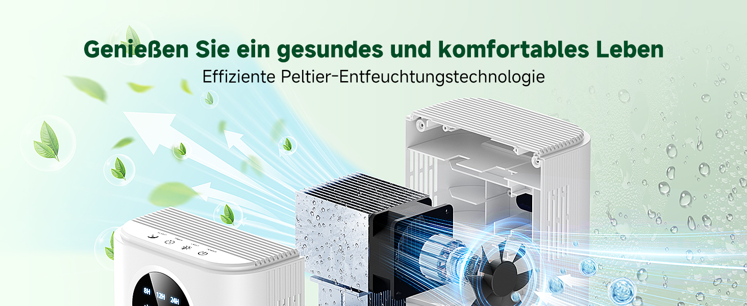 Електричний осушувач повітря 1800 мл - тихий осушувач для дому з автовимкненням, режимом сну та таймером 24 години