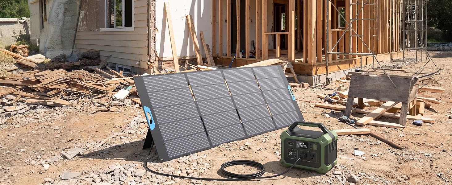 Складана монокристалічна сонячна панель 220W 26V, портативна сонячна зарядна станція (400W peak)