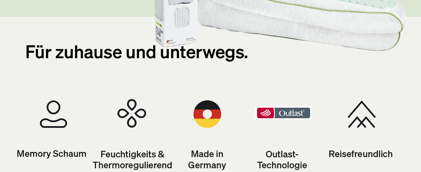 BLACKROLL® Recovery Pillow Set Jersey Anthrazit: ергономічна подушка для шиї та голови з Memory Foam (з додатковим чохлом), Made in Germany