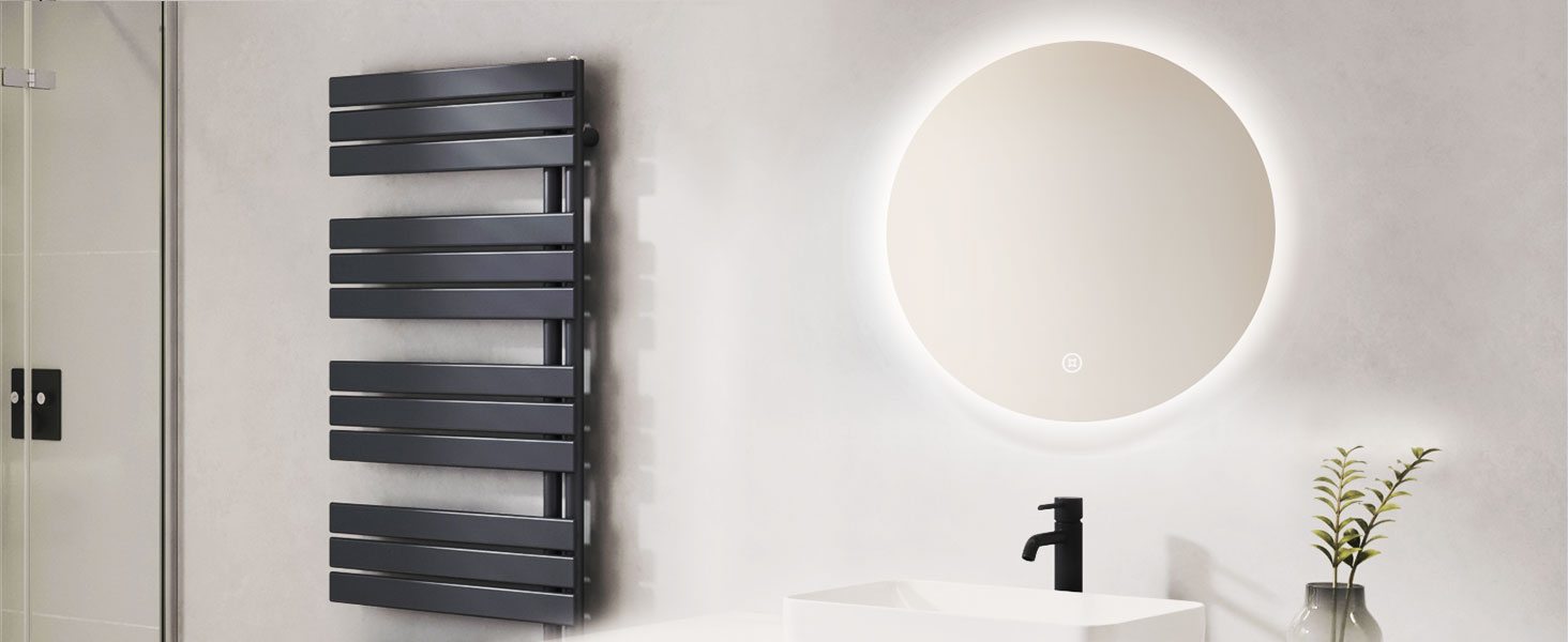 Круглий LED-дзеркало для ванної кімнати S'AFIELINA 60см з підсвічуванням та сенсорним вимикачем, регулювання кольору світла (тепле, нейтральне, холодне), диммування