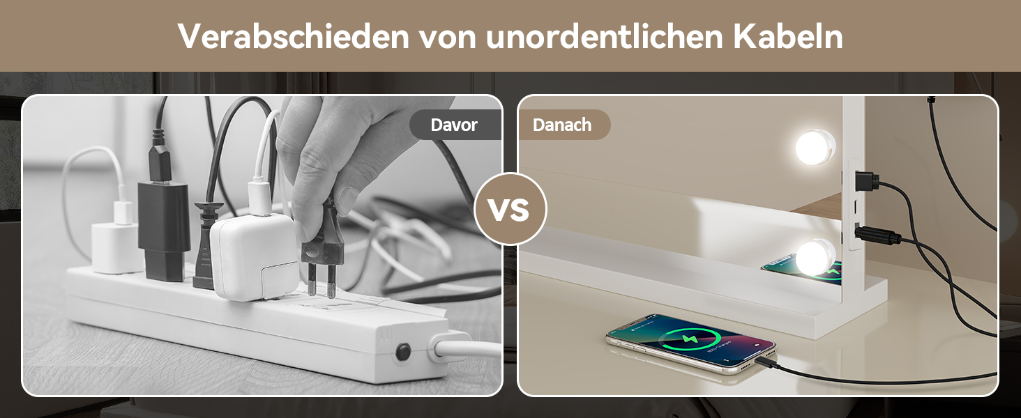 Дзеркало для макіяжу YU YUSING з підсвічуванням 58x45 см, 15 LED, 3 кольори, 10x збільшення, USB Type-C, для ванної кімнати та туалетного столика