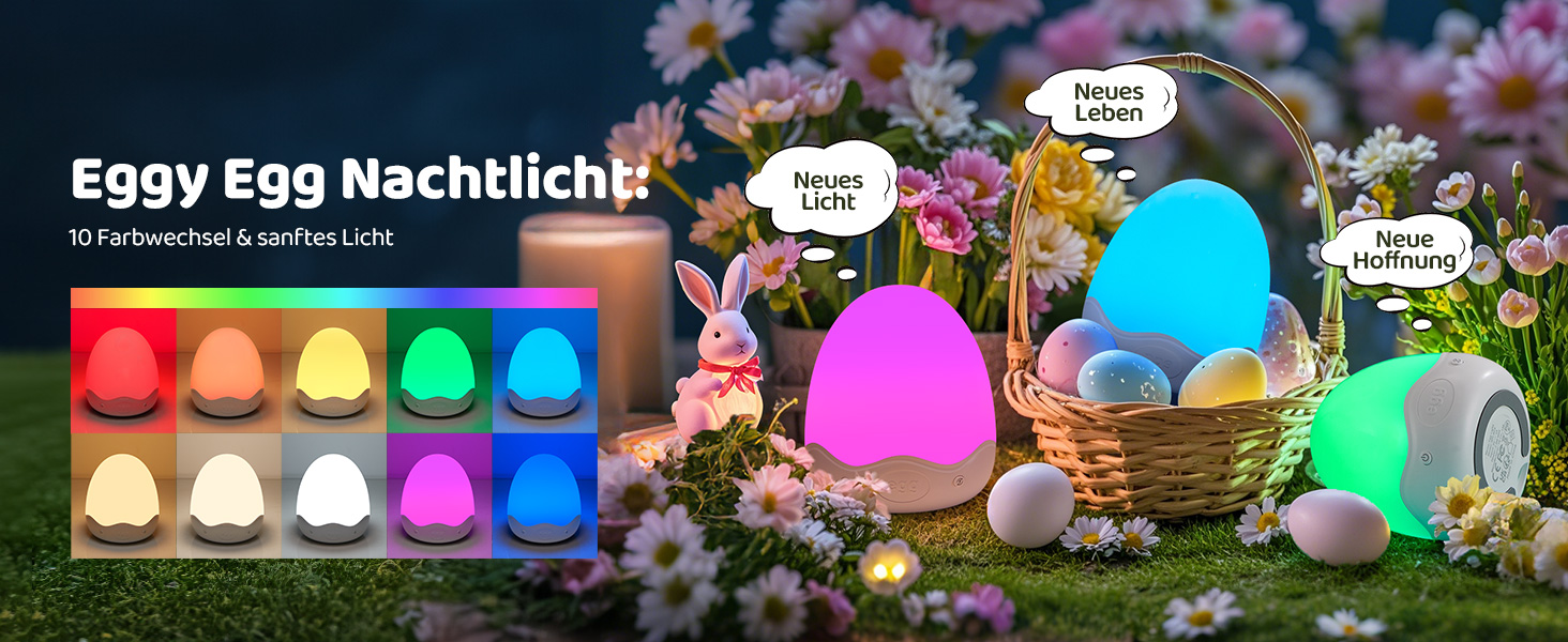 Сенсорна настільна нічна лампа з RGB-підсвіткою (10 кольорів), диммером та акумулятором 3600mAh, біла