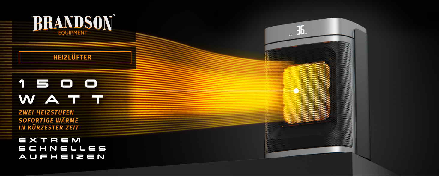 Керамічний обігрівач Brandson з дистанційним керуванням, тихий, енергозберігаючий, з осциляцією, дитячим замком та таймером. Ідеально для ванної, вітальні, офісу та дитячої кімнати. Без Wi-Fi