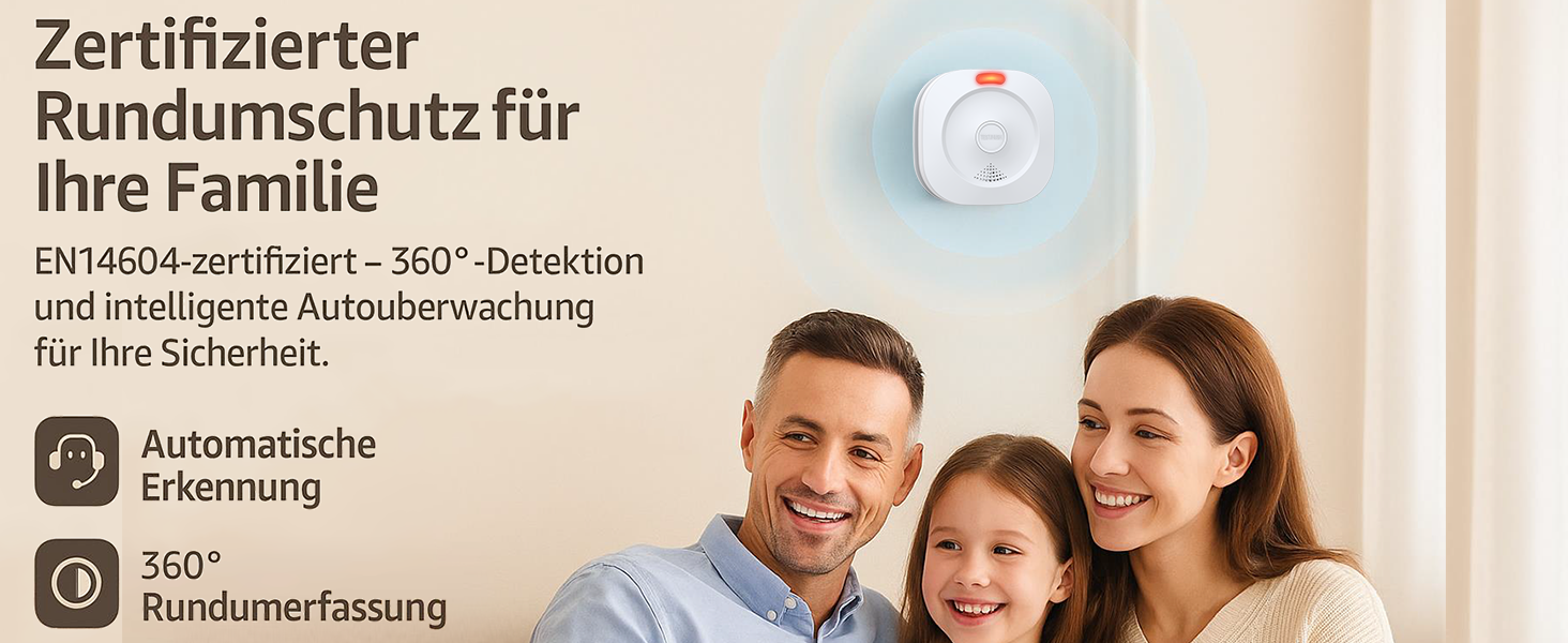 Пожежні сповіщувачі для дому та офісу з фотоелектричним датчиком на 10 років, оптичний димовий сповіщувач, 5 років, працює від батарейки, 2 шт.