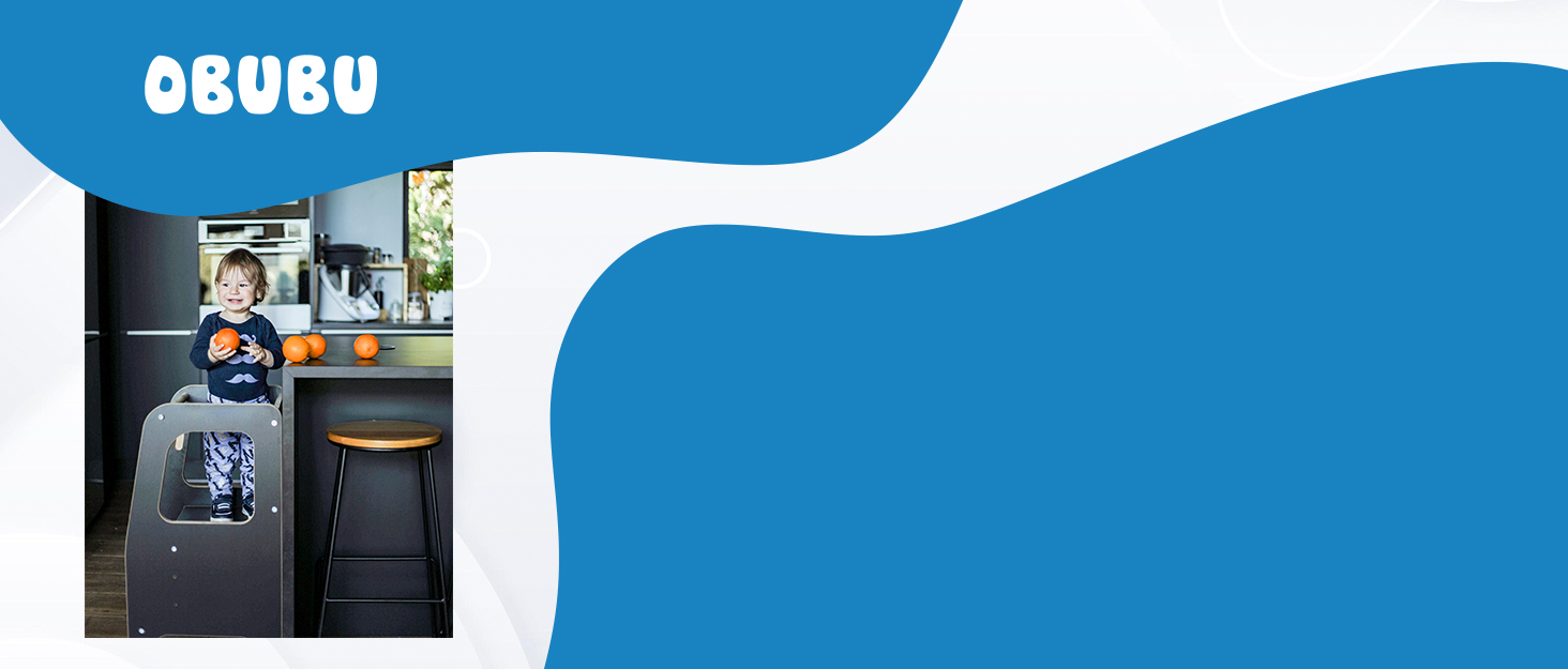 Дерев'яний навчальний столик-сходинка Montessori для дітей з бічною перегородкою – білий, безпечний та стійкий, регульована висота, з блокуванням, сучасний дизайн Model 4