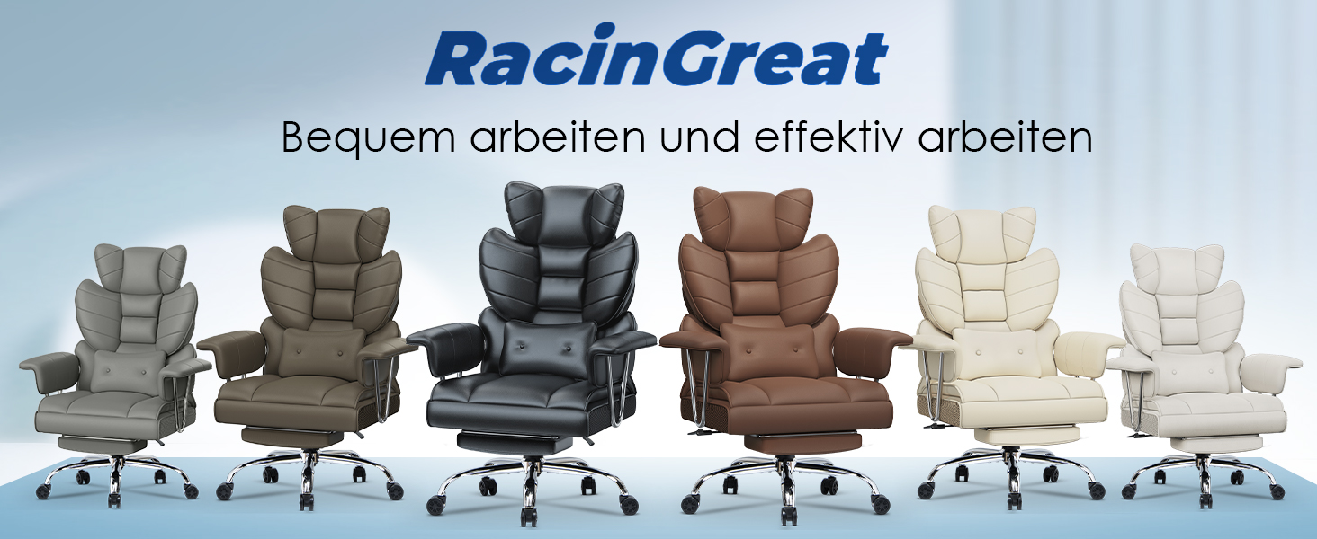 Офісний крісло NaspaLuro з підставкою для ніг, ергономічне, з підтримкою попереку, з високою спинкою, для дому та офісу, сірий, 77x66x134 см