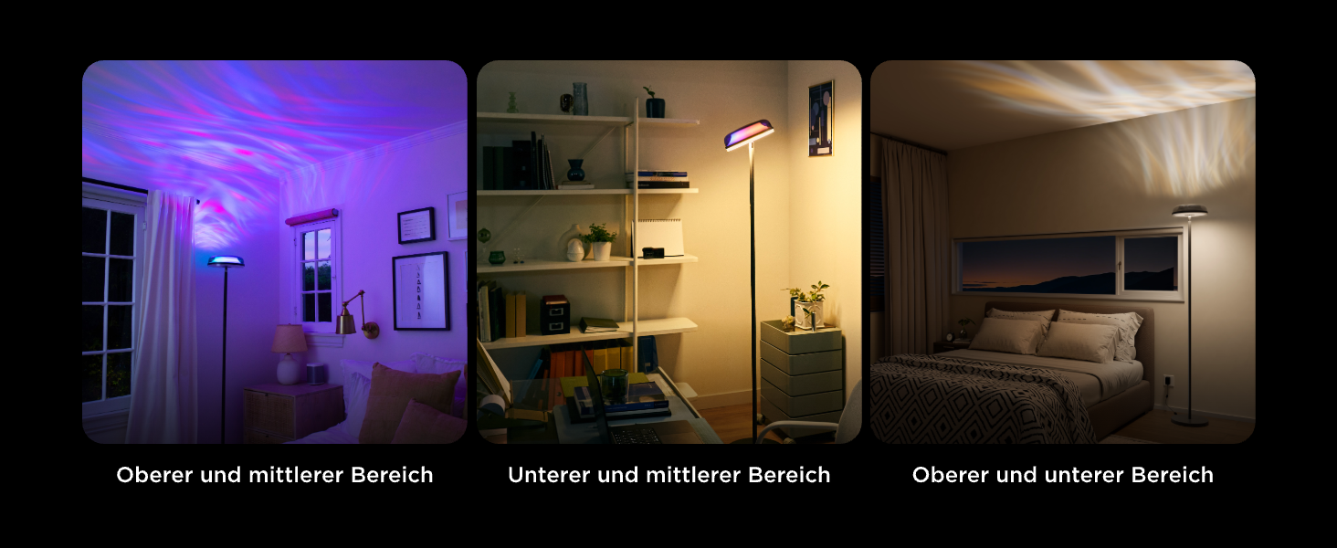 Світлодіодна торшер Govee RGBICWW з ефектом хвилі, багатозонне освітлення, 80+ режимів, Matter/Alexa, для вітальні, спальні