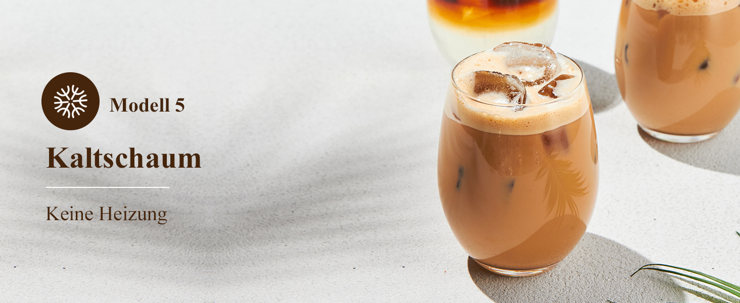 Електричний спінювач молока 5 в 1 з LED-дисплеєм, 350 мл - для капучино, лате, гарячого шоколаду