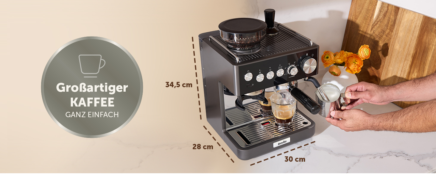 Кавомашина Breville Barista Slimline VCF185X: Еспресо, капучино, лате з вбудованим капучинатором (срібна)