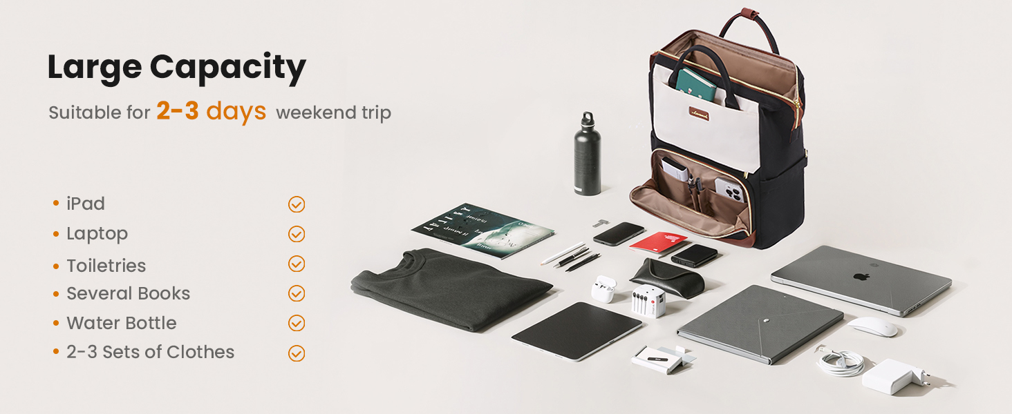 LOVEVOOK Рюкзак для жінок 15.6 дюймів, рюкзак для школи, підлітки, велика кишеня для пляшки, елегантний рюкзак для подорожей, сумка для навчання, універсальна шкільна сумка, водонепроникний рюкзак для роботи, подорожей, навчання, 15.6 дюймів, бежевий, чорний, коричневий