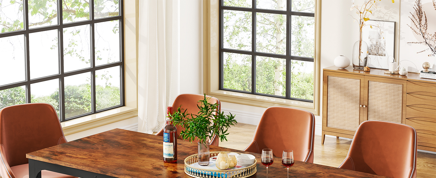 Стіл Tribesigns для кухні/вітальні, 200x70x75 см, індустріальний стиль, на 6-8 осіб, коричневий