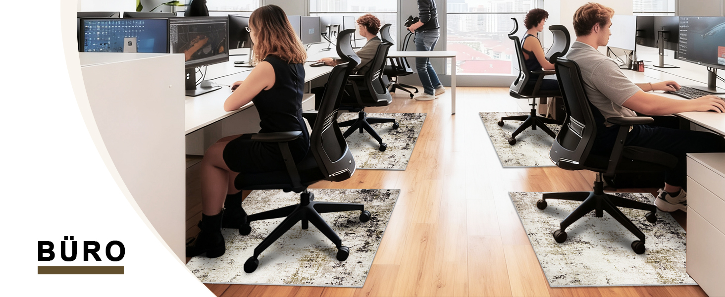 Килимок для підлоги під стілець для твердої підлоги Бохо, килимок під стіл для твердої підлоги, антиковзний килимок для офісного стільця (90x120 см, Тауп)