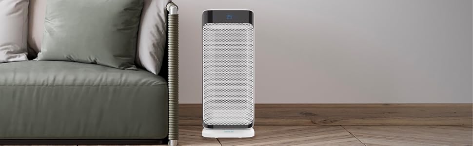 Керамічний обігрівач Cecotec Ready Warm 10100 Smart Ceramic, 2200 Вт, LED-дисплей, 3 режими, термостат, захист від перекидання та перегріву, осциляція, білий