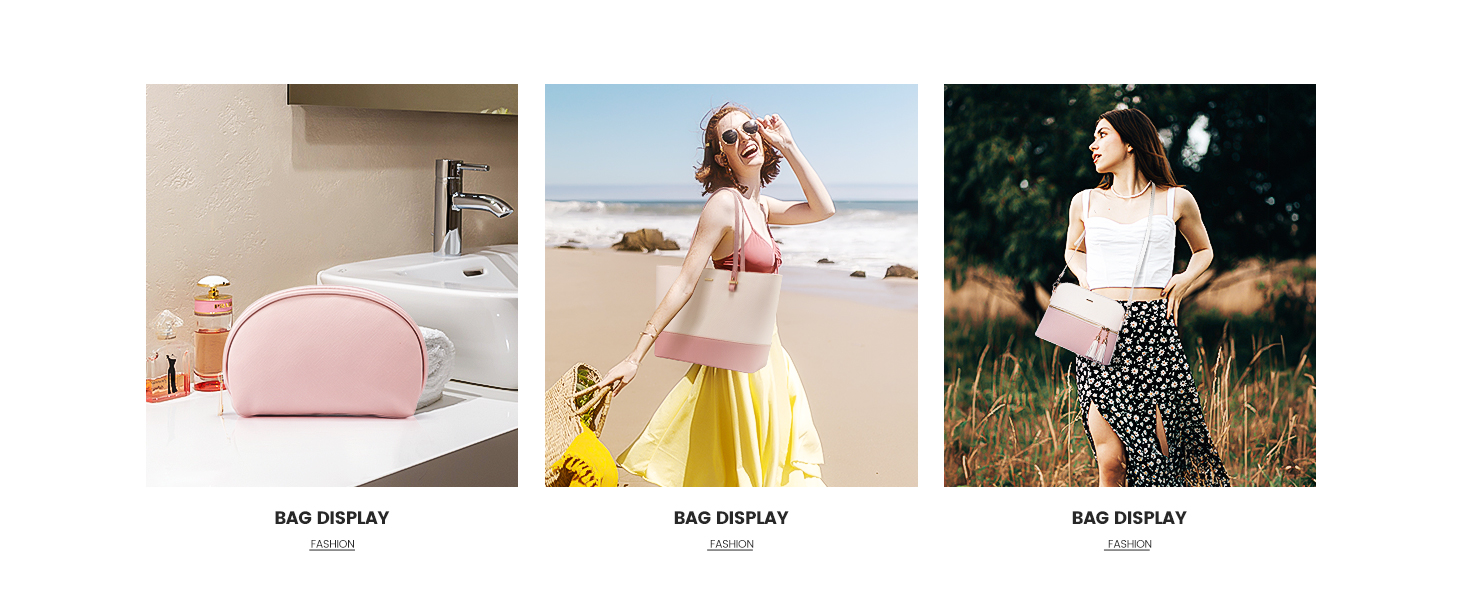 LOVEVOOK Набір сумок для жінок: 3 шт. (шоппер, сумка на плече, сумка з ручкою) для подорожей, роботи, покупок (бежевий+коричневий)