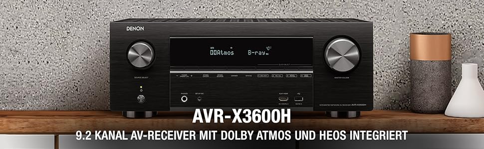 Підсилювач Denon AVC-X3700H 9.2, Alexa, 8K, Bluetooth, Wi-Fi, Dolby Atmos, HEOS, Чорний