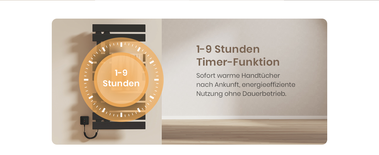 Електричний рушникосушар EMKE з Wi-Fi, 1000 x 500 мм, 320W, чорний (правий)