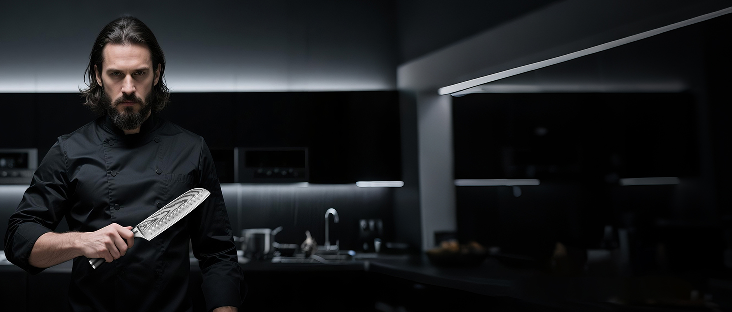 Ніж Sunnecko Дамаск 20см: професійний кухонний ніж з високоякісної сталі Дамаск - гострий ніж для м'яса, стейків, овочів. Ідеальний подарунок для кухаря.