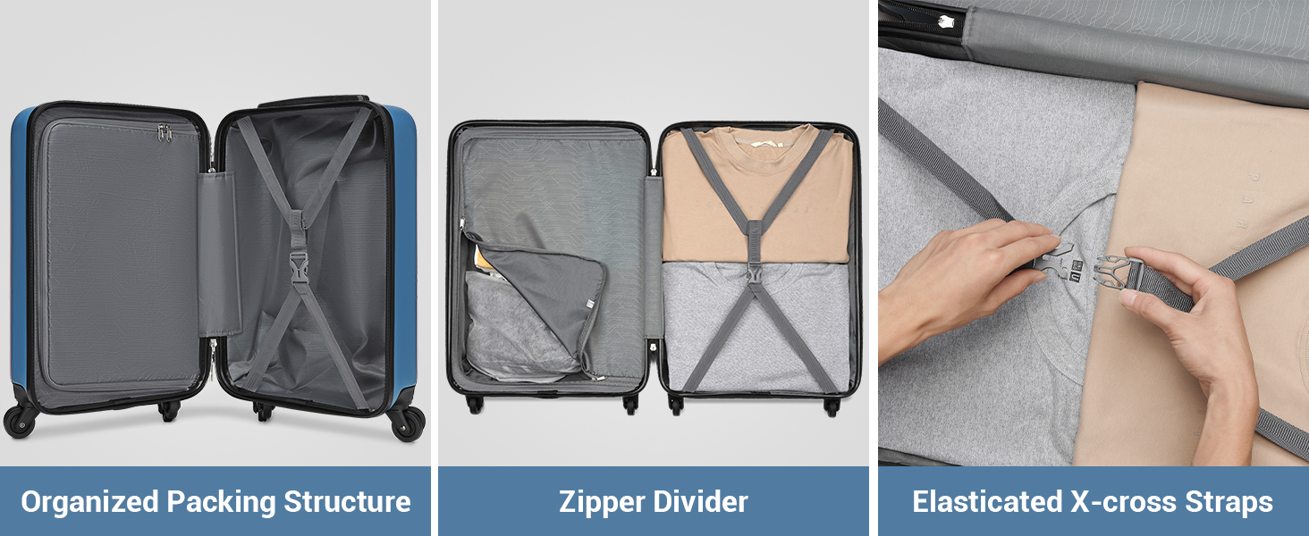 Валіза-тележка KONO 55 см, 20 дюймів, ABS, темно-синій (ручна поклажа)