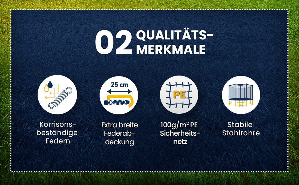 Батут KIDUKU Ø 244/305/366/427 см з сіткою, драбиною та захисним покриттям | Для дітей та дорослих до 150 кг | Садовий батут