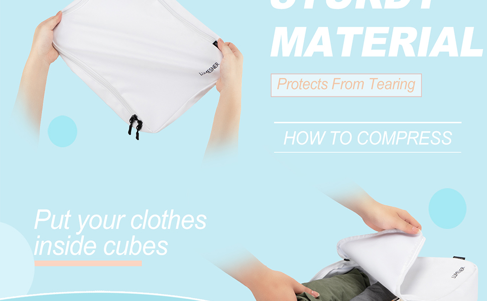 Набір органайзерів для подорожей у валізу Packing Cubes, комплект дорожніх сумок для одягу та косметички (8 предметів, рожевий)