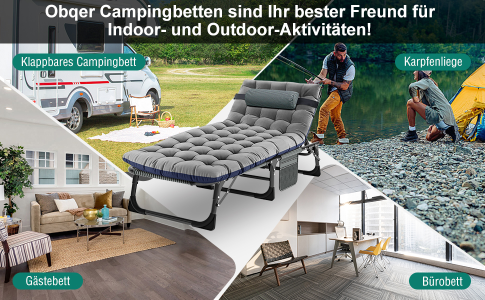 Скромний диван-крісло для відпочинку з матрацом, 200 кг, сірі, з кишенями та регульованою спинкою