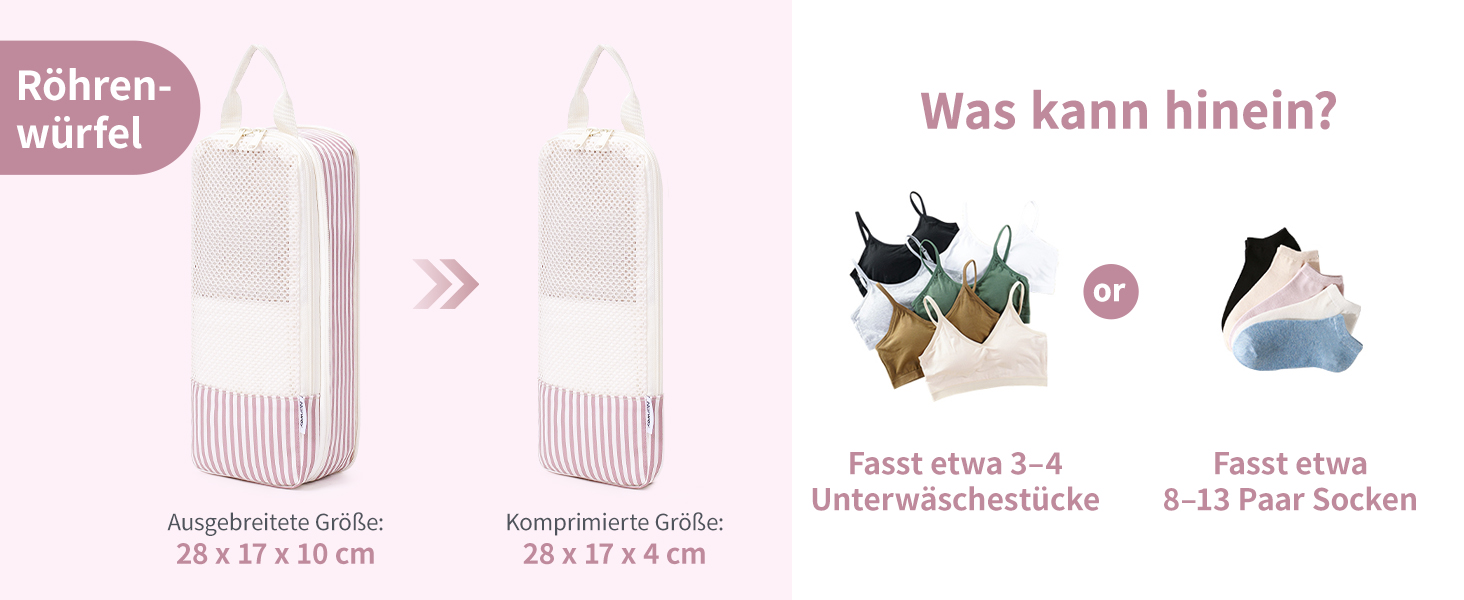 Набір органайзерів для валізи та рюкзака Narwey, 6 шт, компресійні пакувальні куби для подорожей, синій з візерунком