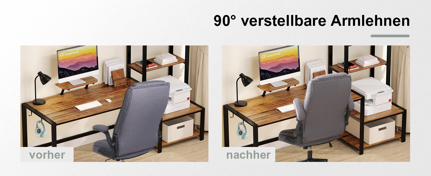 Офісний крісло Flysky з високою спинкою, регульованою висотою та підголівником. Зручний офісний крісло для керівника (сірий)