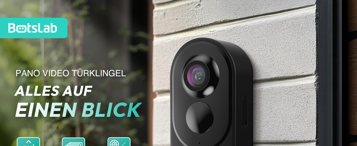 Відеодзвінок з камерою BOTSLAB 5MP, бездротовий, з AI, PIR, 360°, 2-way audio, без щомісячної плати R810