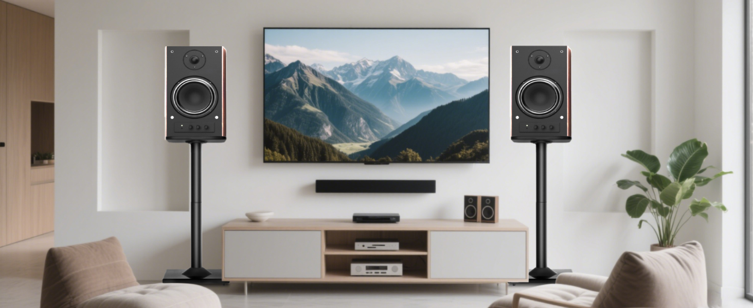 Підставка для колонок OUUTMEE, пара, до 10 кг, з кабельною організацією, сумісна з різними моделями, без регулювання висоти