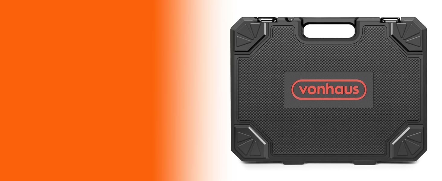 Набір інструментів VonHaus 120 предметів в кейсі: LED ліхтарик, рулетка 3м, шестигранники, DIY для початківців