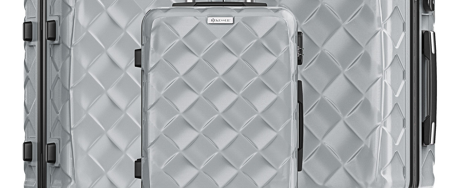 Набір валіз KESSER з 4 предметів, жорсткий корпус ABS, кодовий замок, ваги для багажу та дорожня сумка, колеса 360°, колір Petrol