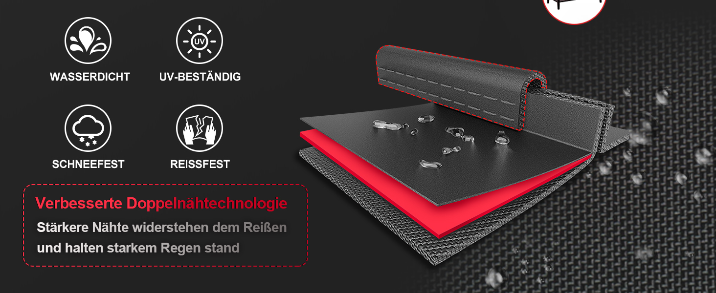 Чохол для садово-патіо меблів Zettum 121x66x45 см, водонепроникний, 600D Oxford PU, захисна накидка для саду та тераси