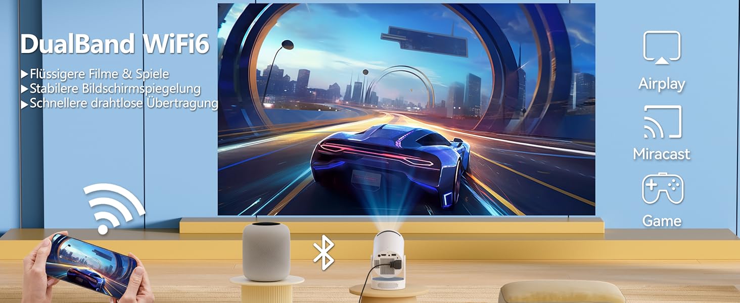 Інтелектуальний міні-проектор HY300 PRO HIFI: Android 11, 1080P FHD, 4K, 300 ANSI люмен, Wi-Fi 6, Bluetooth 5.0, для дому та кінотеатру