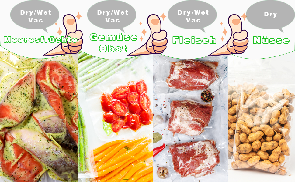 Вакууматор для продуктів ESoundvol 8-в-1 з LED-дисплеєм, вбудованим різаком та контролем температури, 10 пакетів у комплекті