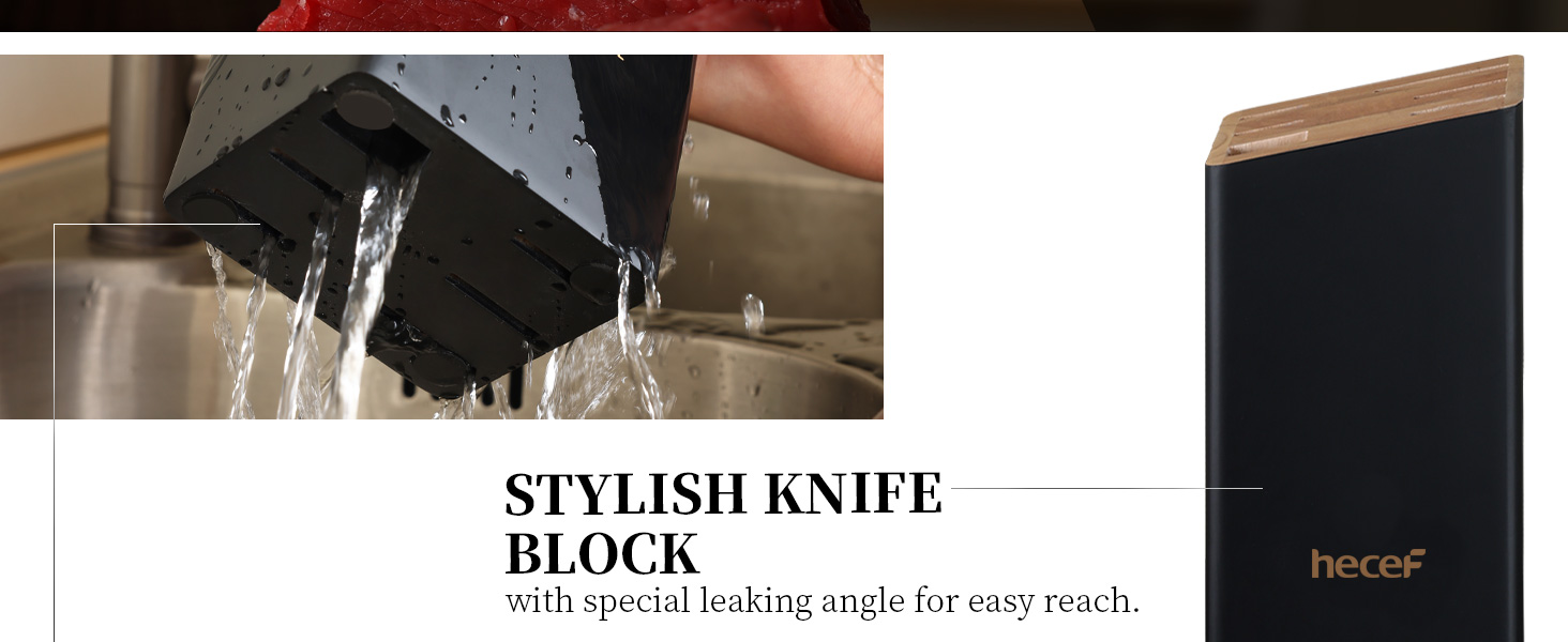 Набір кухонних ножів 7 предметів з бруском, нержавіюча сталь, кухонні ножі з кухонними ножицями, чорний, для професійних кухарів та поціновувачів