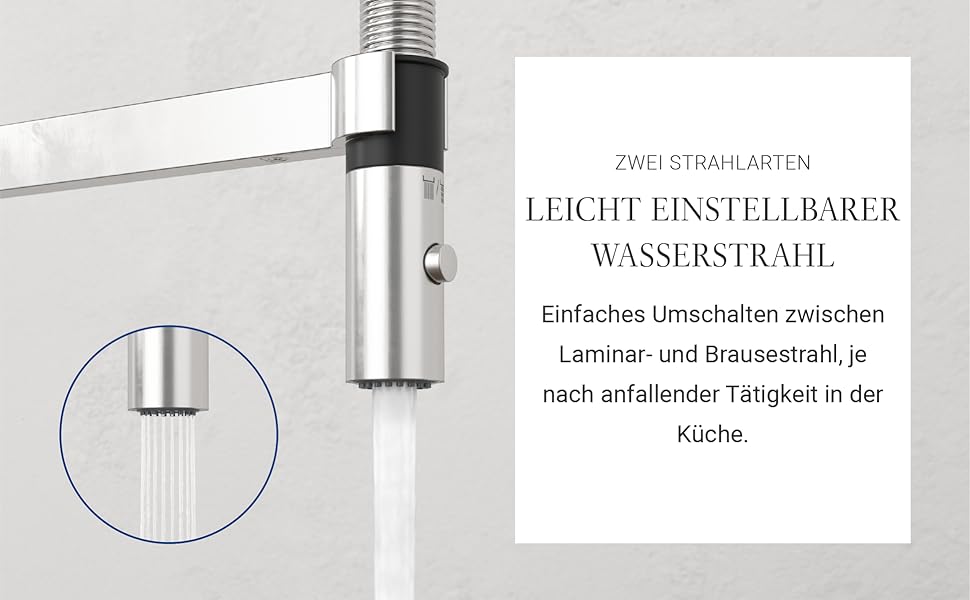 Змішувач кухонний Villeroy & Boch Steel Expert Compact, чорний матовий, з висувним гусаком та перемикачем, висота 147мм