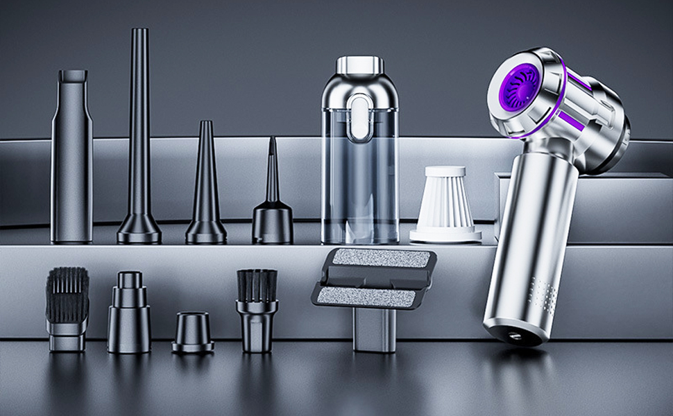 Акумуляторний ручний пилосос для авто та дому 4-в-1, потужність 22000Па, бездротовий з мийним HEPA-фільтром