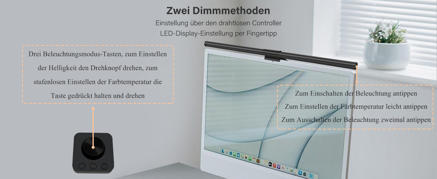 LED лампа для монітора 55 см з інтелектуальним керуванням USB, захист очей, торкання, регулювання температури кольору, для ПК, офісу