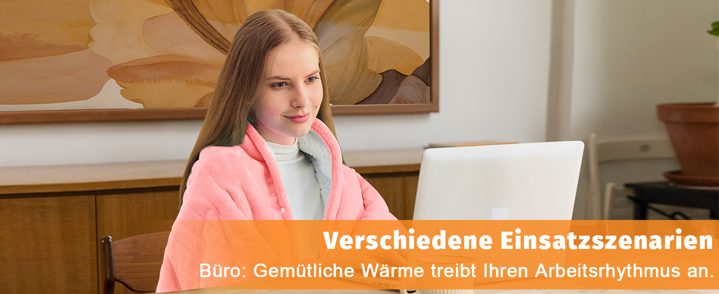 Електрична ковдра BOMOVA з автовимкненням, тепла та м'яка ковдра для дому, 10 режимів нагріву та таймер, подарунок для жінок, рожева, 130x180 см