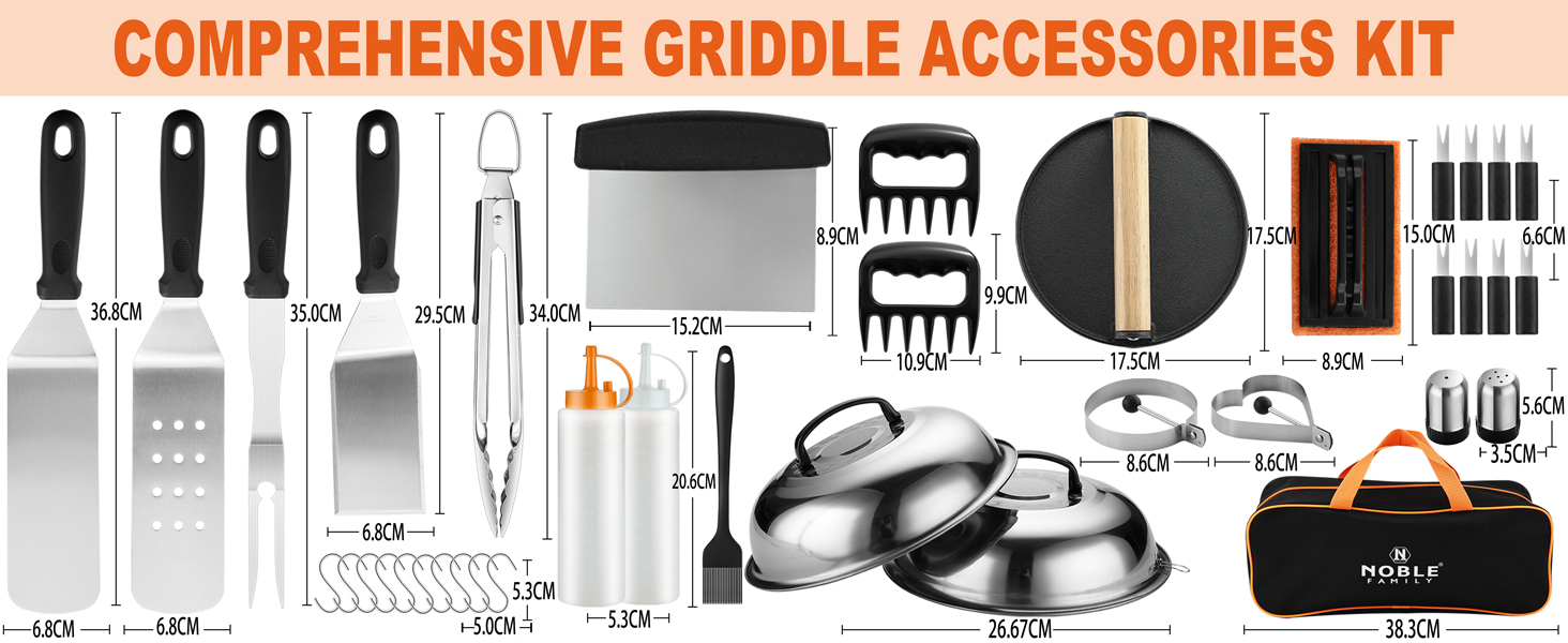 Набір інструментів для гриля 38 шт. з нержавіючої сталі: шпатель, щипці, прес для бургера, сумка. Ідеальний подарунок для чоловіків