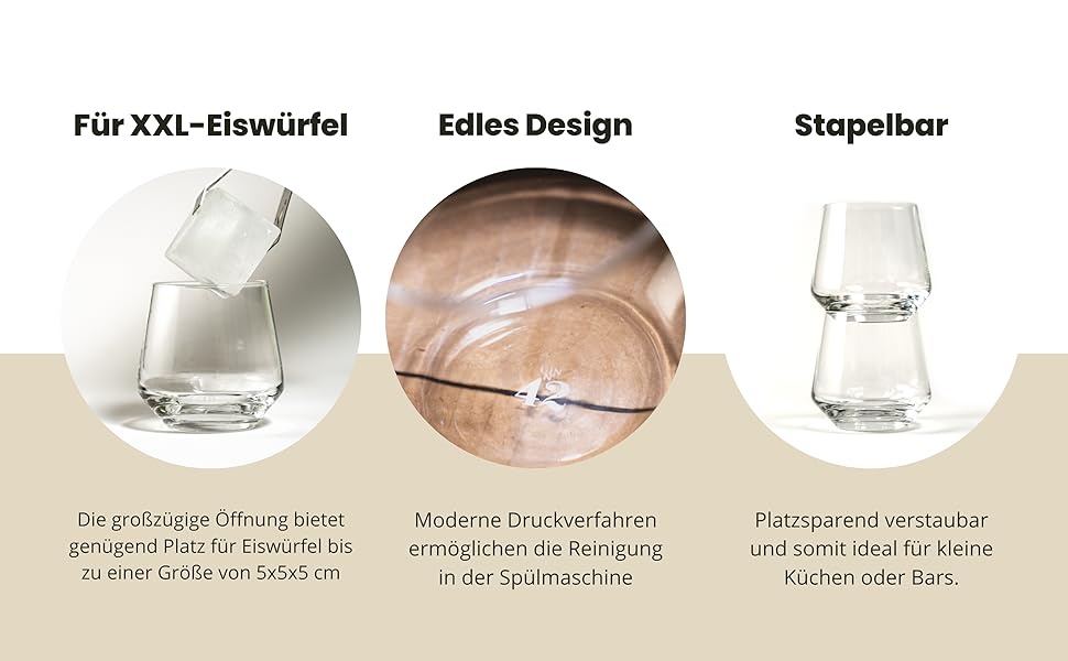 Набір келихів для джину та тоніку 4 шт, 400 мл, в подарунковій коробці з рецептами коктейлів, для великого льоду. Подарунок для чоловіків та жінок