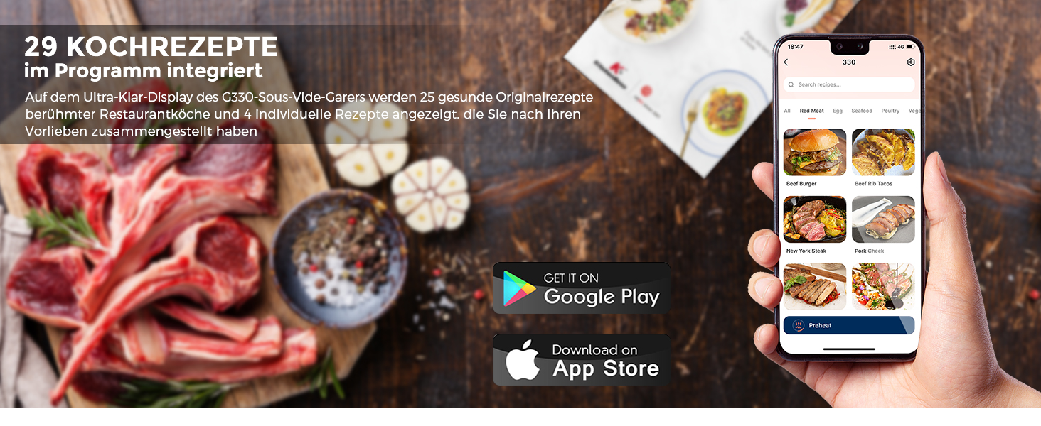 KitchenBoss Sous Vide Garer G330: Точний приготування їжі за низькою температурою з Wi-Fi, IPX7, TFT-дисплеєм та таймером