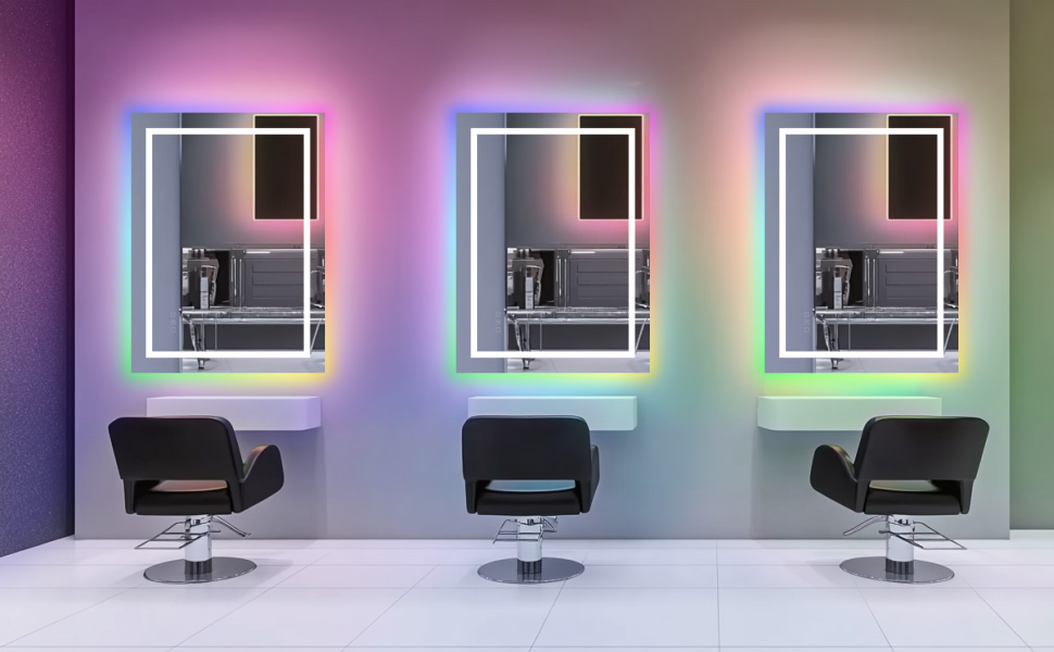 Дзеркало для ванної кімнати зі світлодіодним підсвічуванням 50x70 см, з сенсорним вимикачем